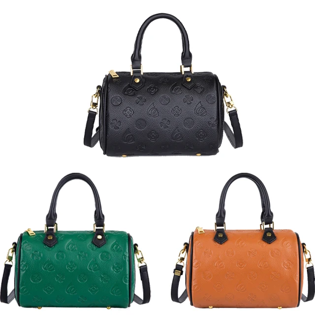 (customizable LOGO/embossable pattern) high quality embossed messenger bag genuine leather handbag