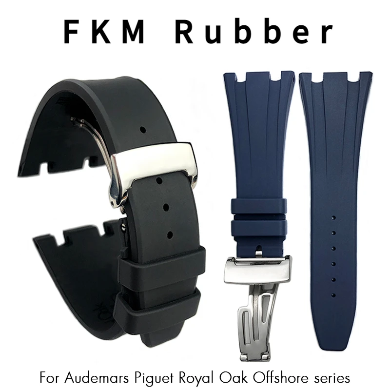28mm Rubber Watchbands For Audemars Piguet FKM Rubber Sheet 26170 15710 OFFSHORE Piet Watch Band Strap Folding Buckle Bracelets