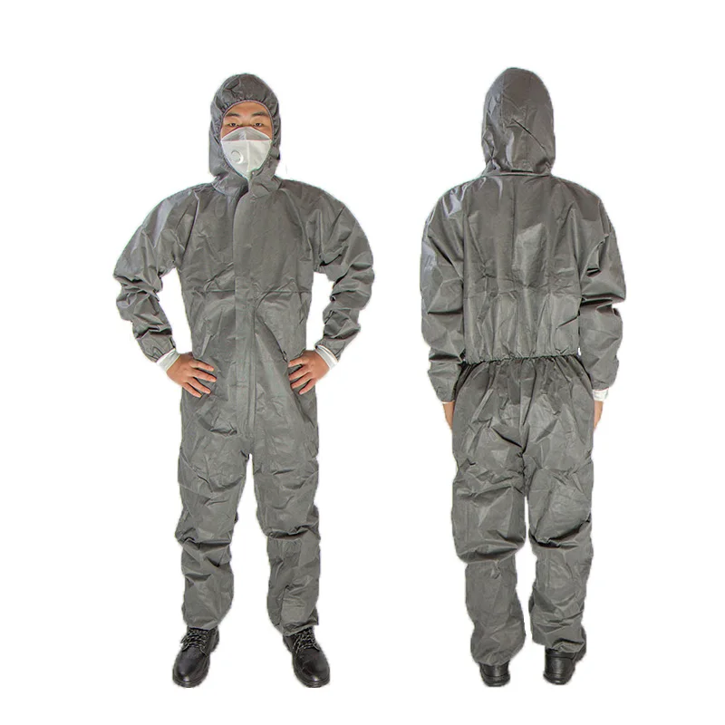 Disposable Industrial Polypropylene PP Coverall with Double Front Zippers for Spray Painting