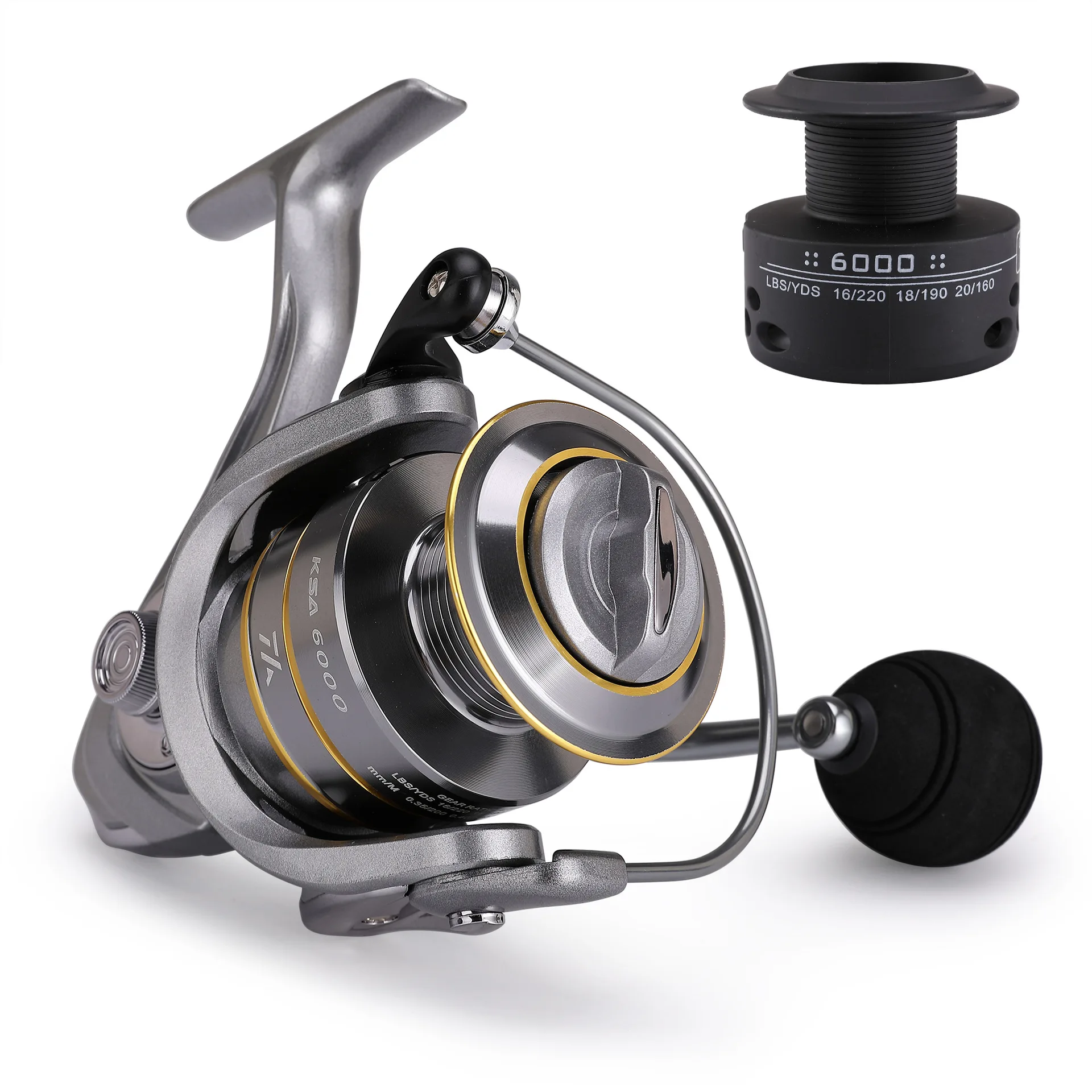 Fishing Reel All Metal Spool Spinning Reel Handle Line Spool Saltwater Fishing Accessories Max Drag Stainless Steel 5.5 Kg-15kg