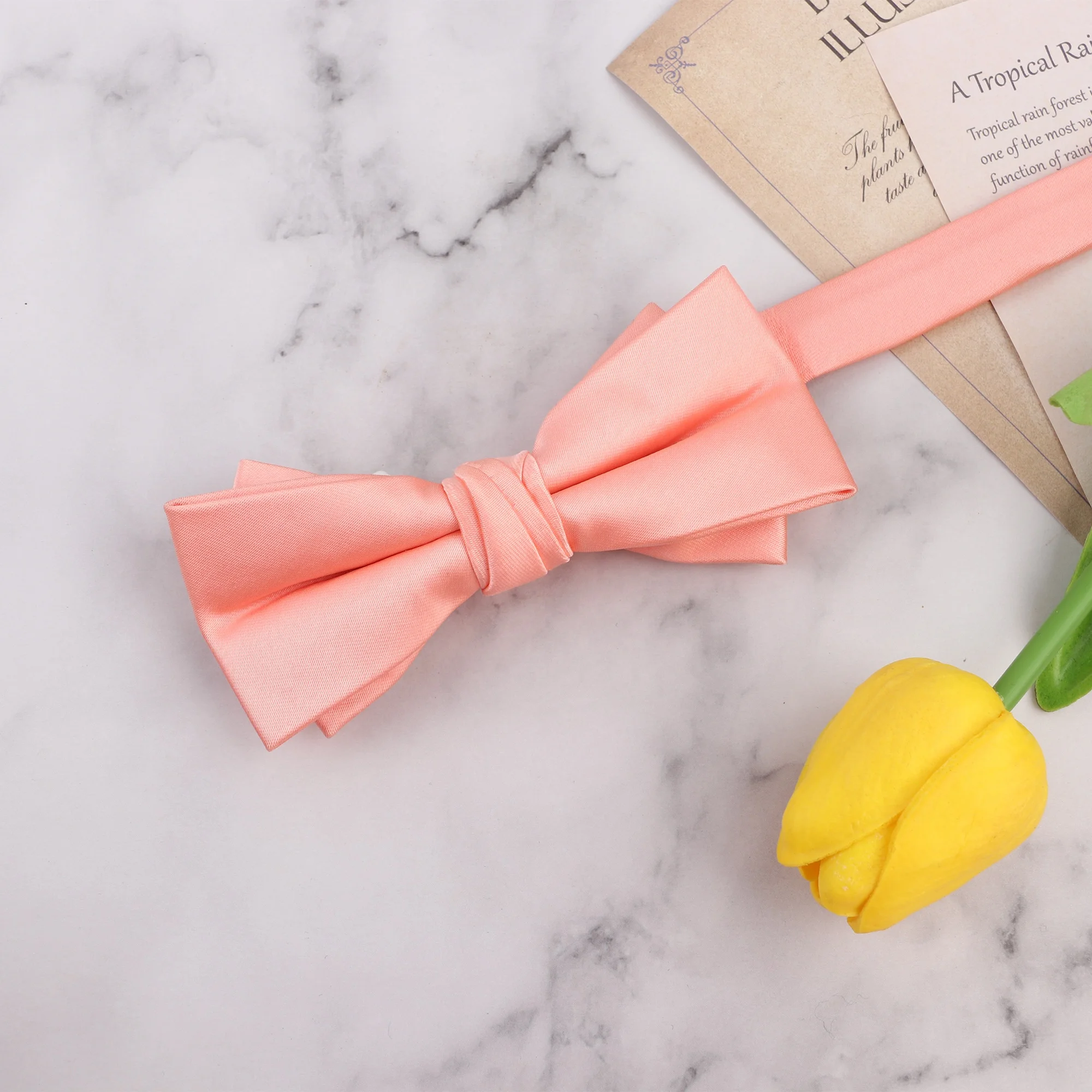 Personalized fashion business handmade bowties pink purple high quality cheap adjustable bow tie satin polyester bow yies