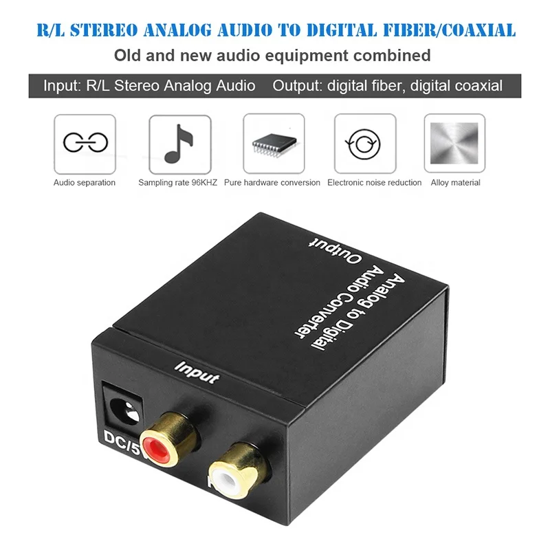 Xput Analog-To-Digital Converter Analog Audio Signal To Digital Optical Fiber Spdif Coaxial Audio Signal Converter Adapter