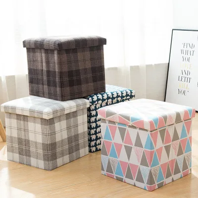 Adult child household reinforced sponge multifunctional folding storage ottoman,ottoman storage box