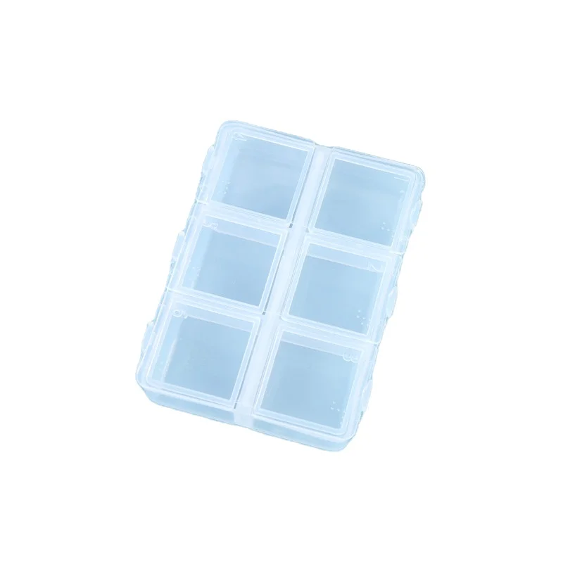 Оригинальный заводской портативный контейнер для таблеток, контейнер для витаминов и лекарств с 6 отделениями, пластиковый Карманный контейнер для таблеток