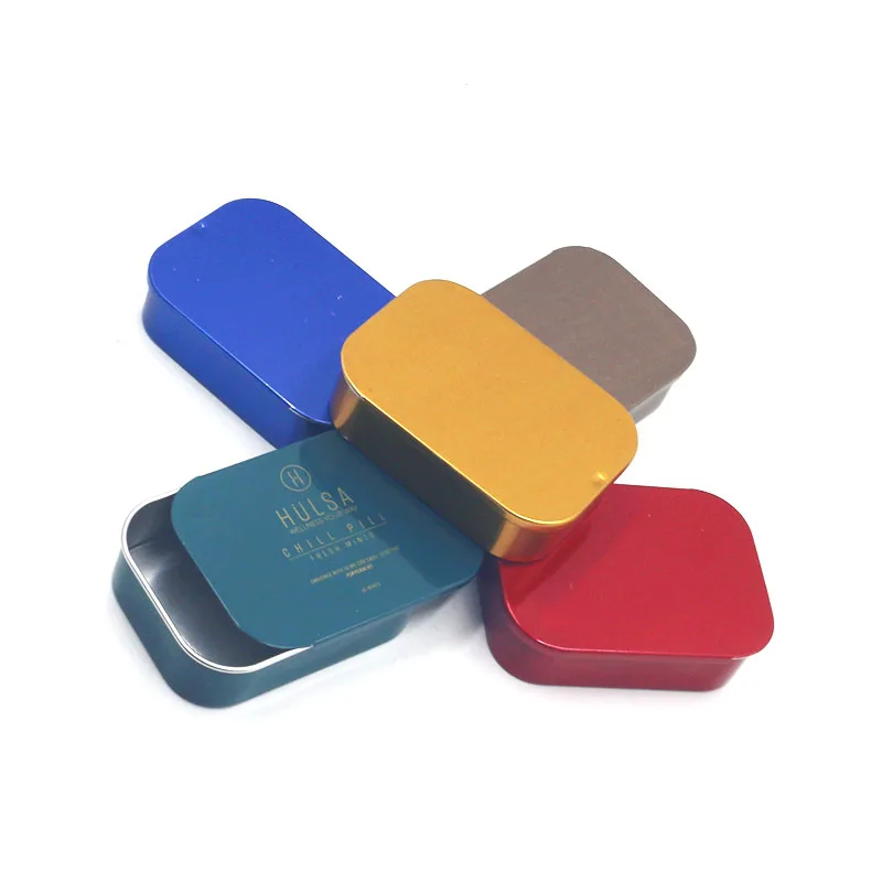 Factory sale custom design natural 15ml 50g 80g cosmetic square rectangle metal tin can aluminum jar push covered lid for balm