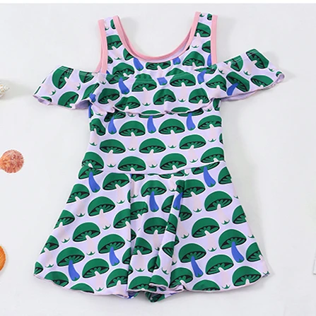 Новые товары, милый Цельный купальник с бабочками для маленьких девочек, детский купальник