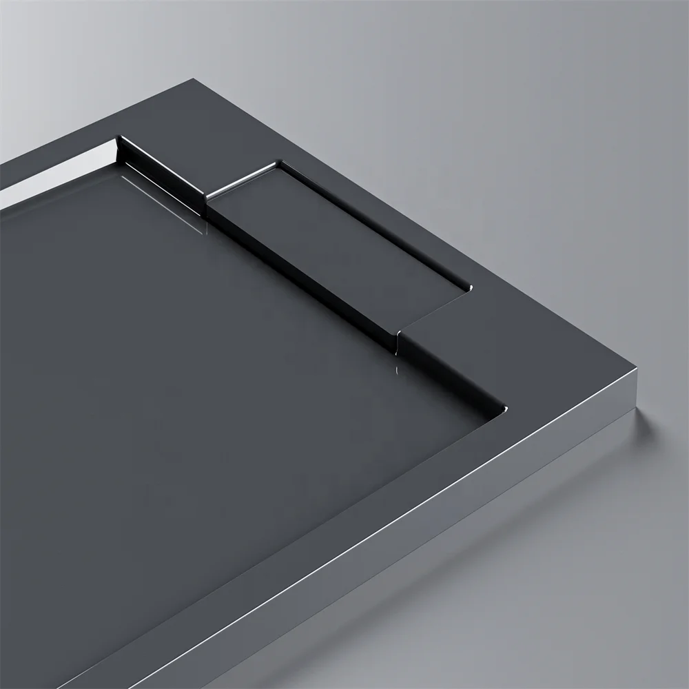 Stone Shower Base Bathroom Shower Tray Solid Surface Shower Pan Anti-slip Resin European CE Graphic Design Modern Style Solid