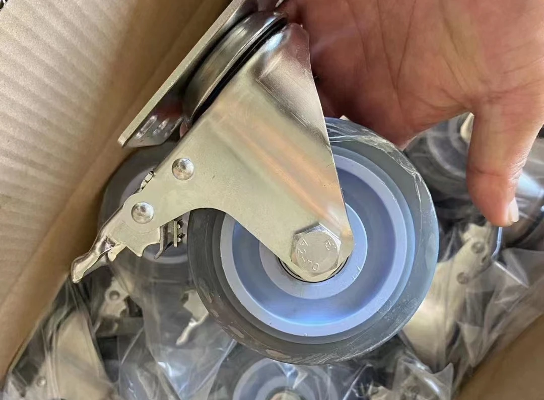 Medium Duty 3 inch Grey TPR  Wheels Castors Industrial Caster Wheel For Trolley Cart