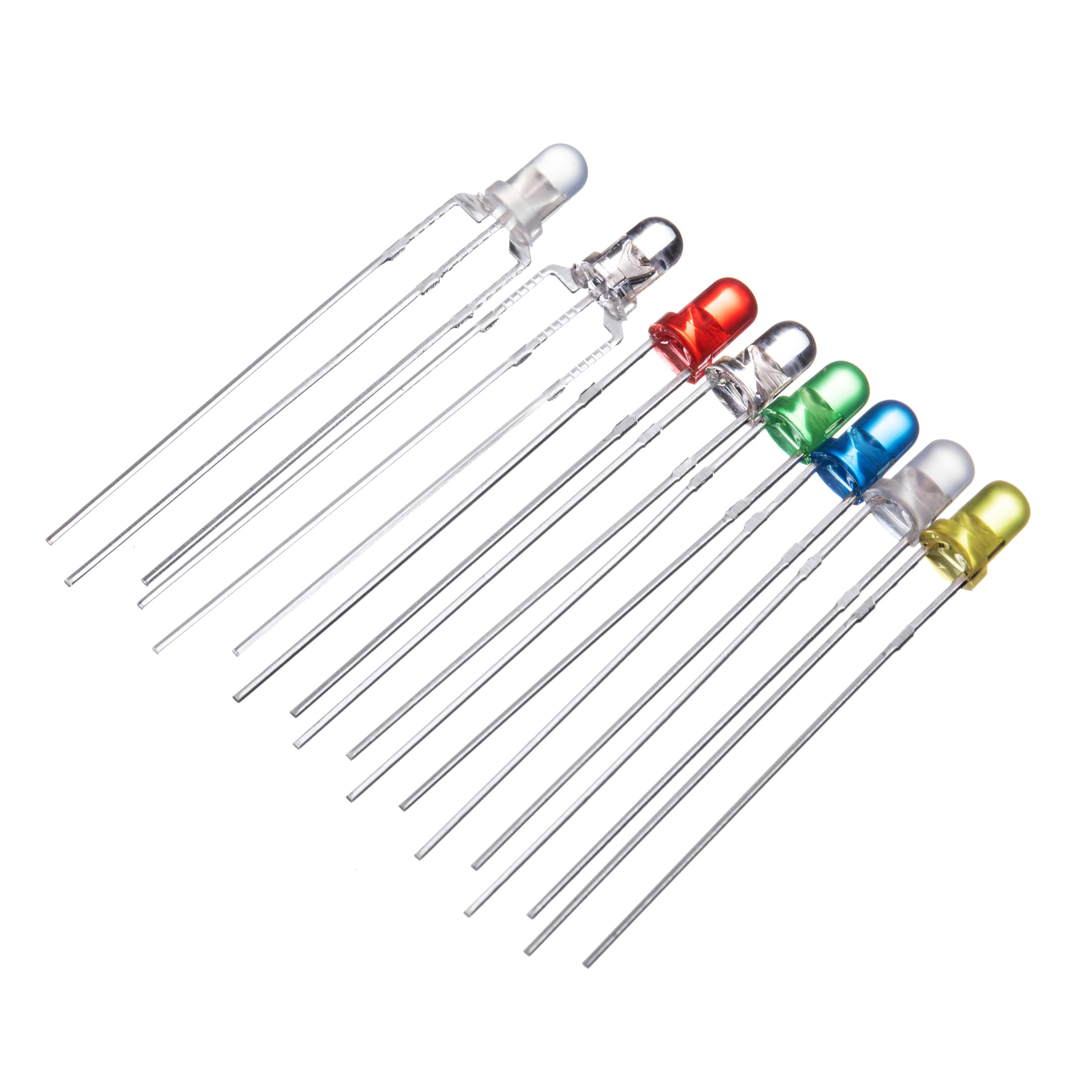 High Brightness 3mm 5mm 8mm 10mm Blue LED In-Line Lamps with Long and Short Feet