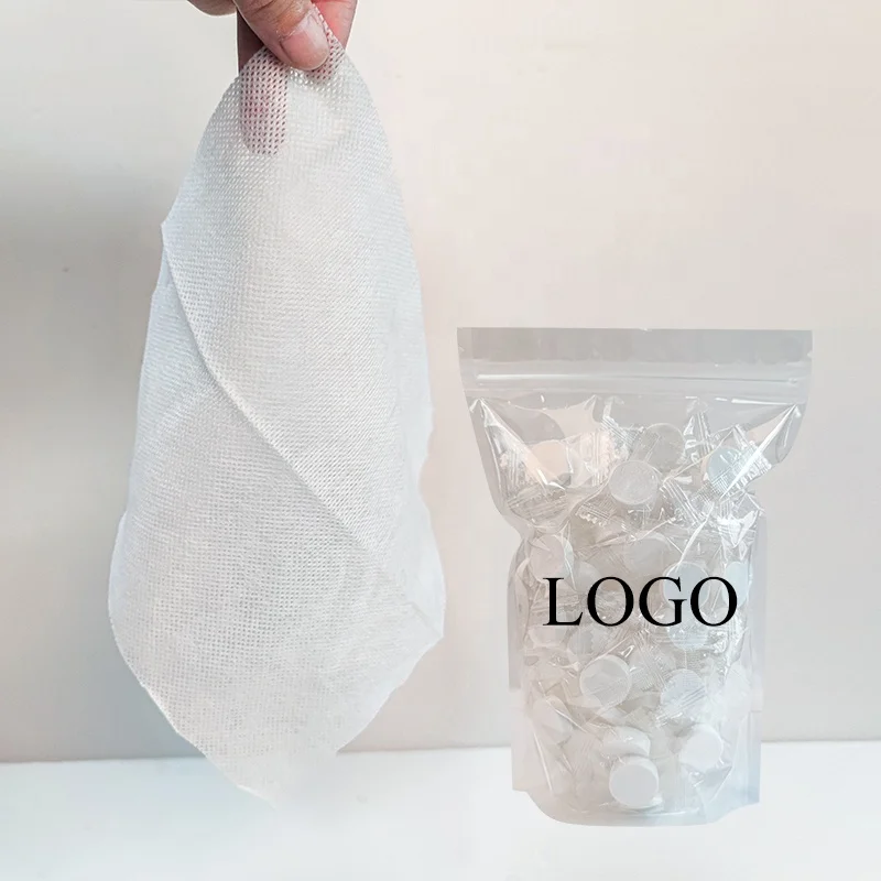 Portable 100 pcs disposable compressed cotton coin towel for travel, home, beauty salon, outdoors, camping, hiking hand towel