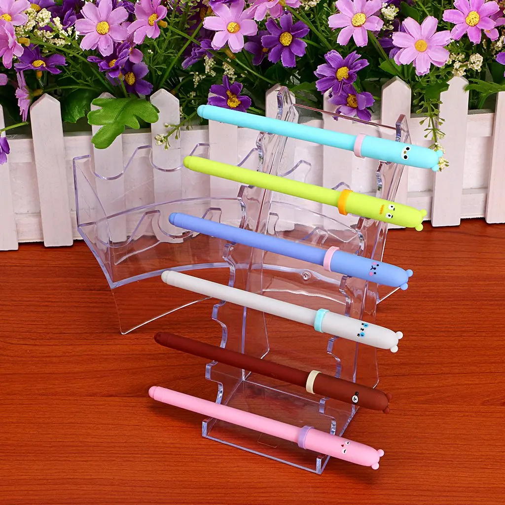 Clear Acrylic Pen Holder Display Stand Clear Makeup Brush Rack Organizer Holder for  Nail Brush Hot Sale