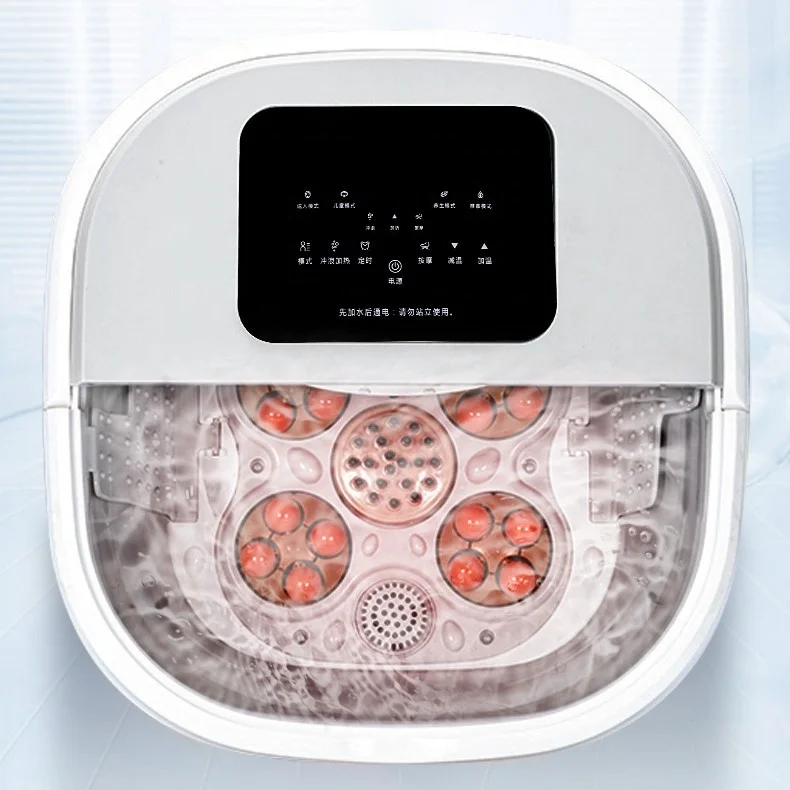 Multifunction Portable Pedicure Basin Heated Infrared Shiatsu Air Bubble Foot Stone Bath Massager for Spa