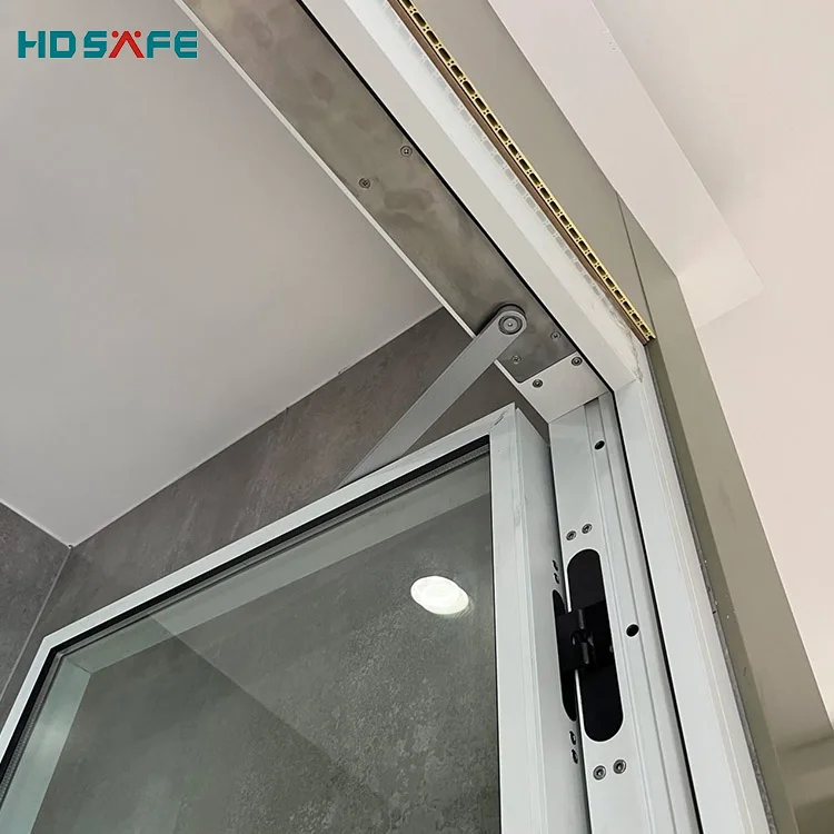 HDSAFE Automatic swing door aluminum frame hidden hinge electric swing door interior exterior entry glass door Automatic opener