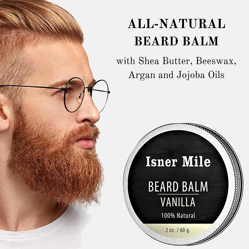 Beard Balm for Men Leave in Beard Conditioner Scented Made with Natural Organic Beard Butter Strengthens Softens Mustaches