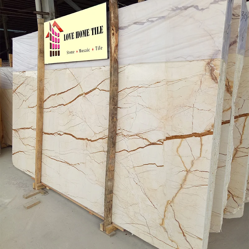 Hot selling beige marble with gold lines and sofitel gold marble