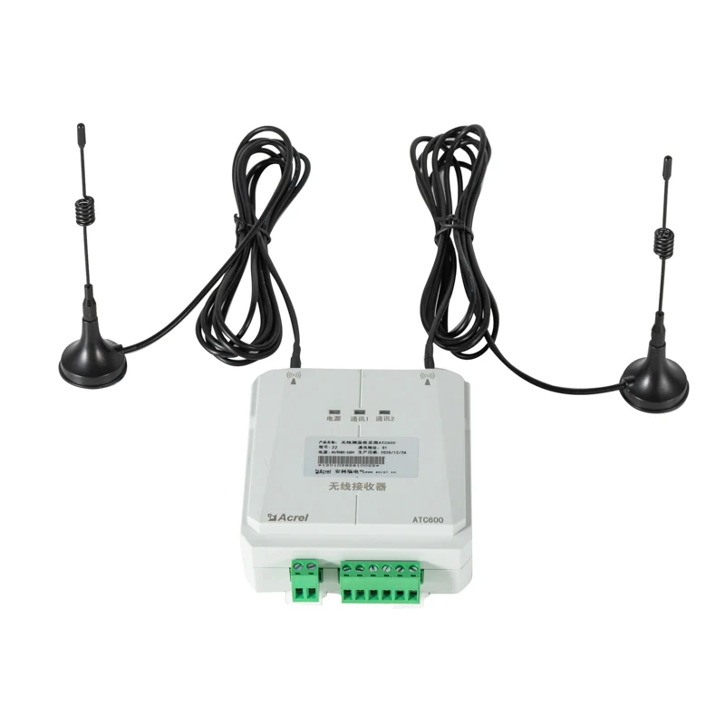 Acrel ATC600-C RS485 Din Rail Wireless Transceiver support received 240 pcs ATE sensors data with Alarm relay output