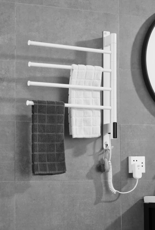 Intelligent rotating electric towel rack wall mounted household bathroom kitchen bathroom constant temperature electric heating
