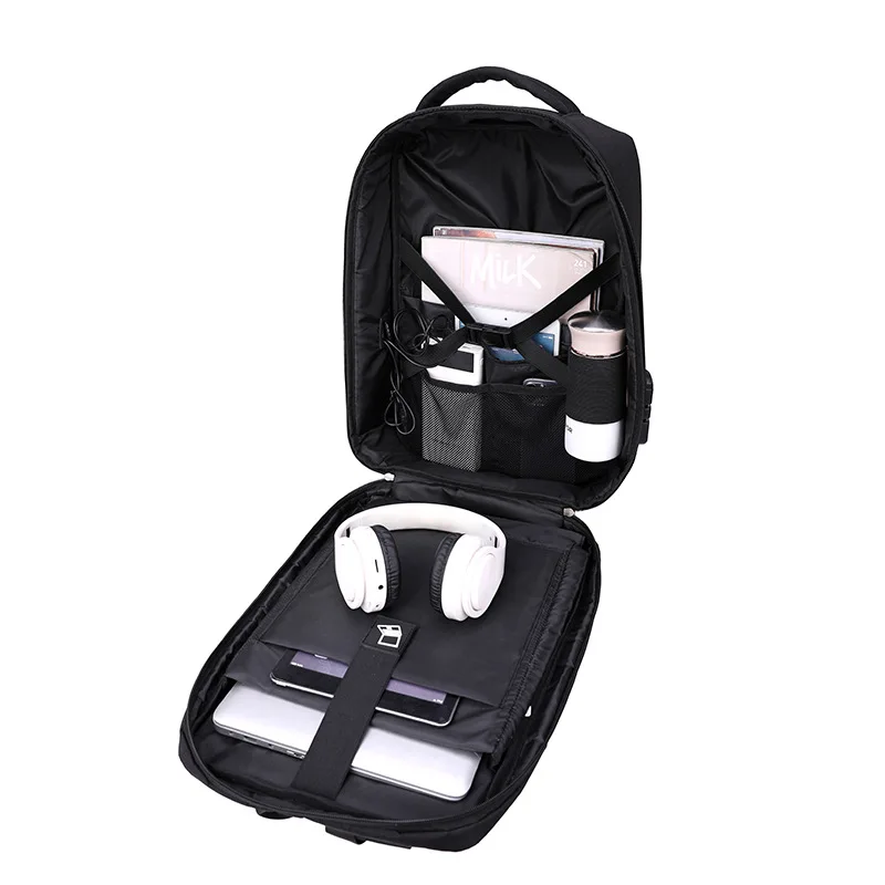Anti theft laptop backpack with USB charging port waterproof men hard shell travelling bags backpacks