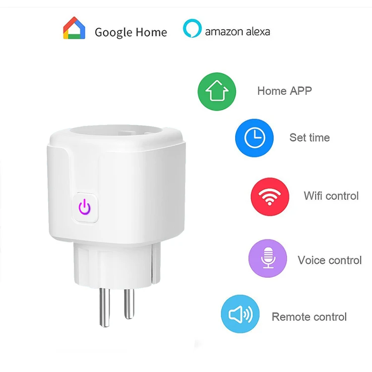 New WiFi EU Smart Plug Adapter for Google Home Wireless Remote Voice Control Monitoring Timer Socket