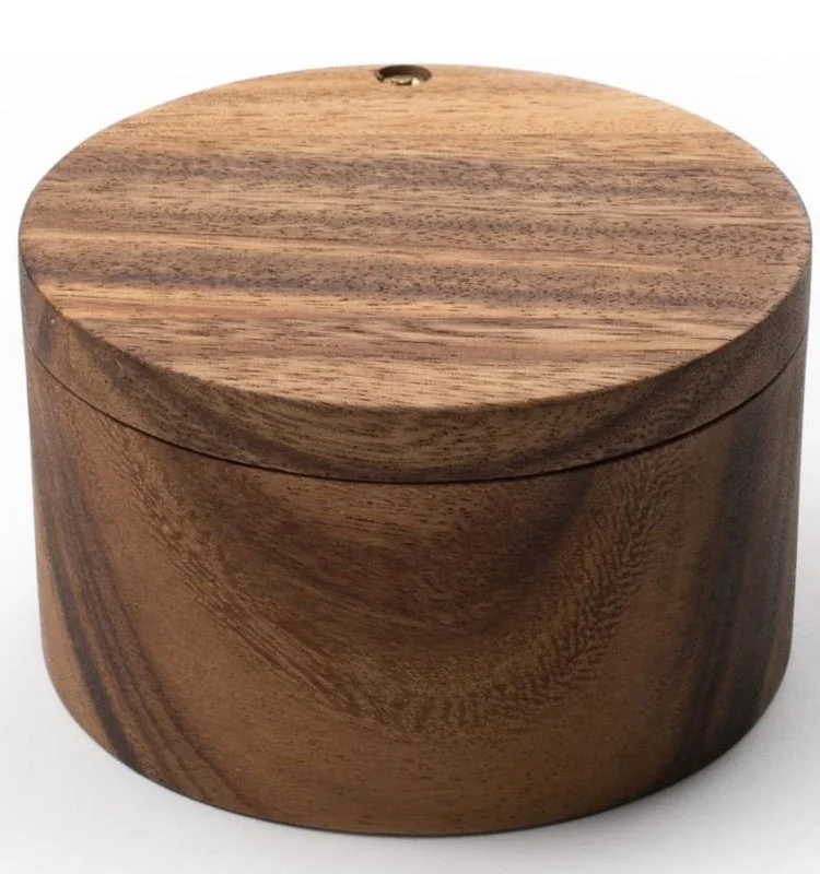 Wholesale acacia wood Appalachian Salt Cellar storage box for kitchen