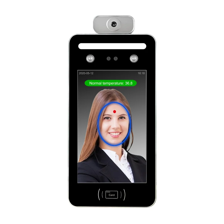 8 Inch Screen Biometric Attendance  Machine Face Recognition Temperature Camera Access Control System