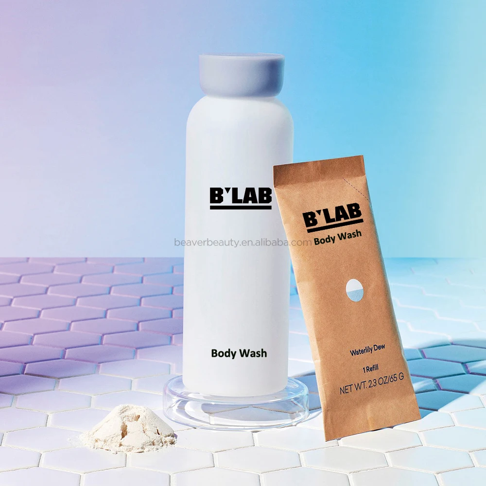Частная этикетка гель для душа Oem порошка до образования пены Отбеливающая увлажняющая концентрат порошка на основе Body Wash порошка до образования гель