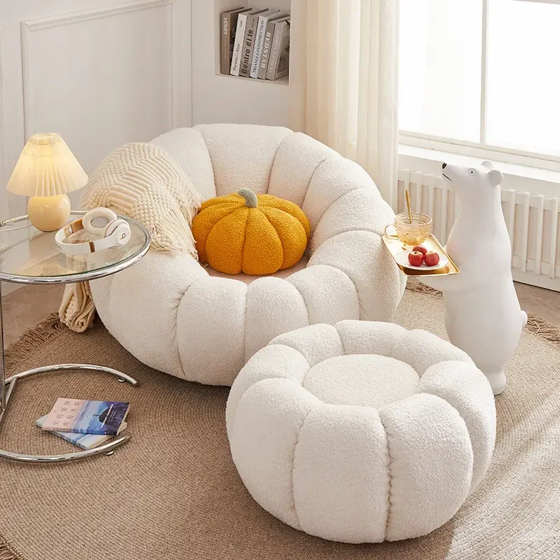 Atunu Home Furniture Recliner Velvet Living Room Sofa Sectional Couch Fabric Pumpkin boucle Modern Sofa chair