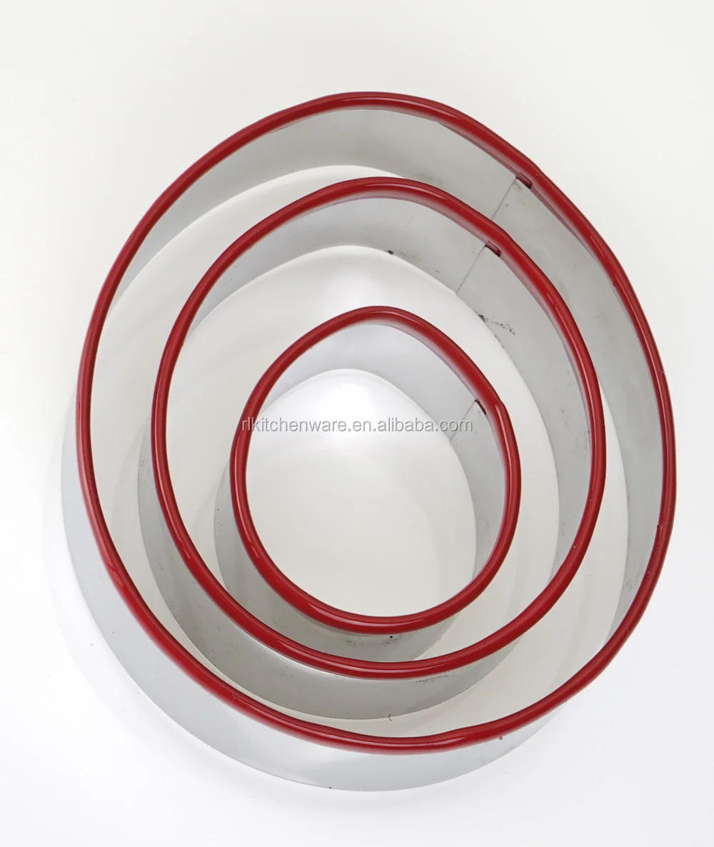 Wholesale Eco-Friendly High Quality Stainless Steel with Silicone Edge Egg Shaped Cake Mould