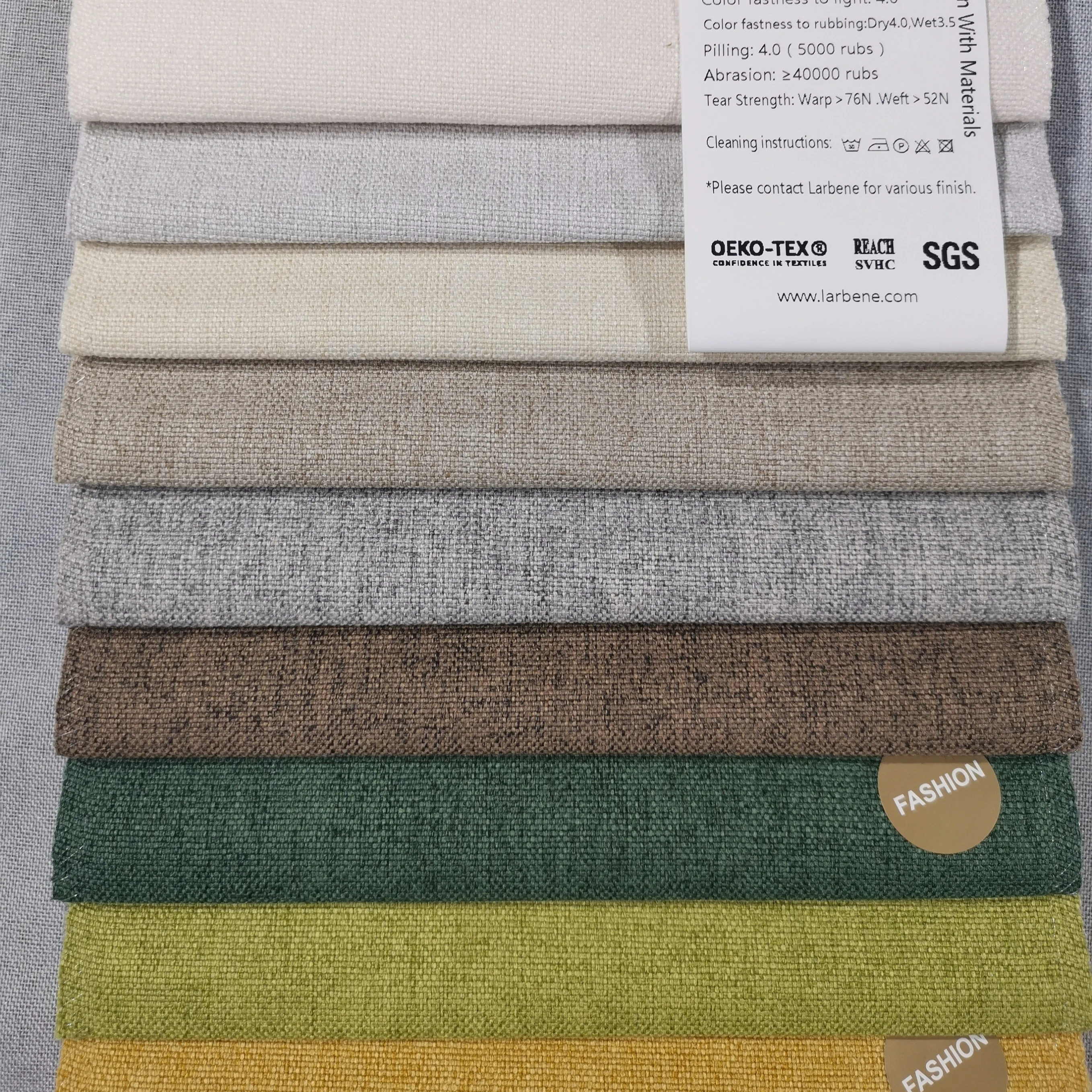 Factory cheap sofa fabric stock lots popular polyester linen furniture fabric