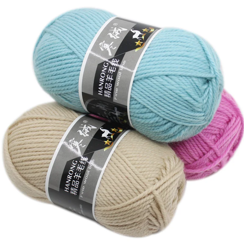 Wool yarn 3 PLY hand knitted pure wool medium coarse knitted sweater hand Knitting yarn