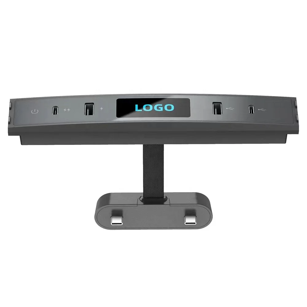 Fast Charging Cables 27W Multi-Port Car USB Charger Docking Station Splitter Center Console Charger USB HUB ForTesla Model 3/Y