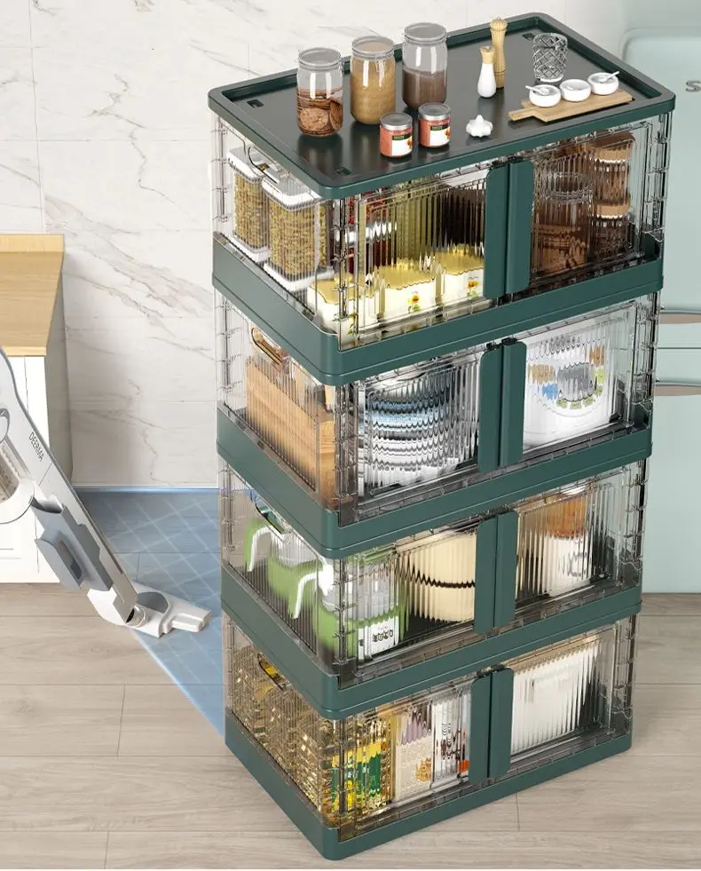 Household Items 32/72 L Collapsible Plastic Storage Bins Stackable Storage Boxes For Organizing Clothes Containers