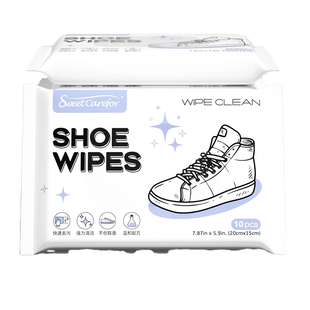 Sweet Carefor Shoes Wipes Disposable Sneaker Wipes Easy Carrying Shoe Cleaning Wipes