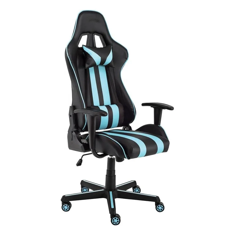 Wholesale Top Computer Leather Game Racing Gaming Chair Custom Logo Ergonomic Office Chair with Removable Head and Lumbar Pillow
