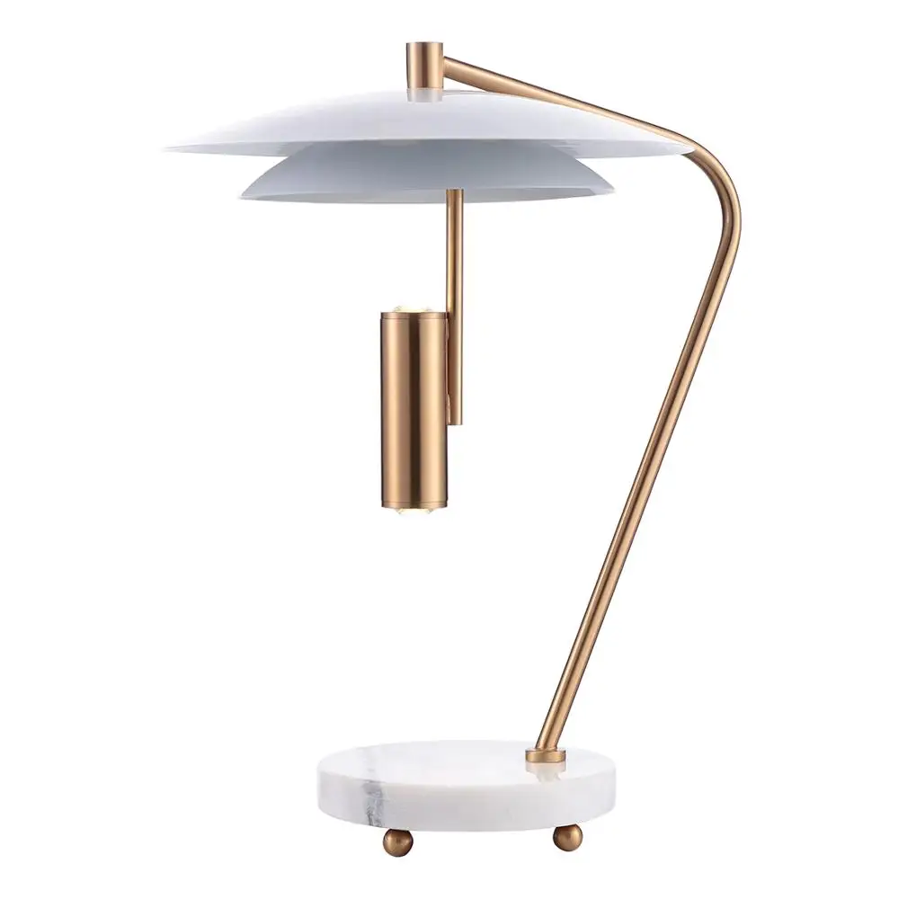Modern Home Bed Side Iron & Marble Table Led Reading Lamp For Bedroom