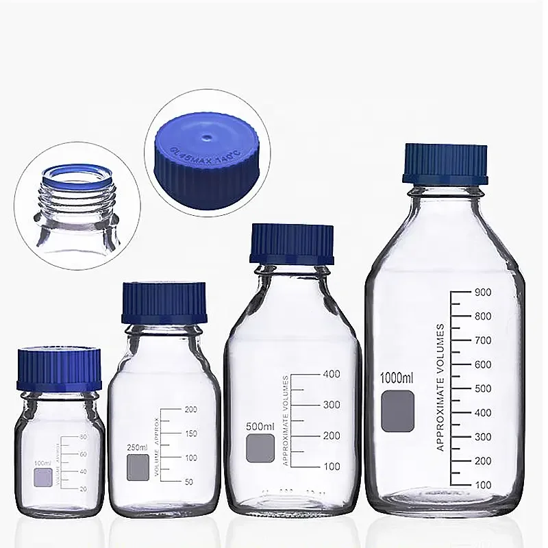 High quality chemical borosilicate 3.3 glass reagent bottle media bottle 100ml-20000ml