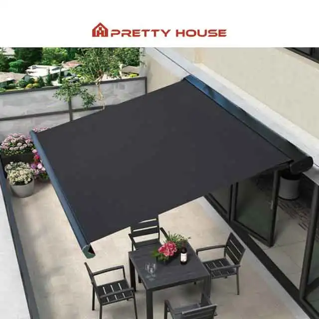 Sunroom Retractable Awning Outdoor Sunshade Custom Size Heavy Duty Aluminum Full Cassette Motorized Awning