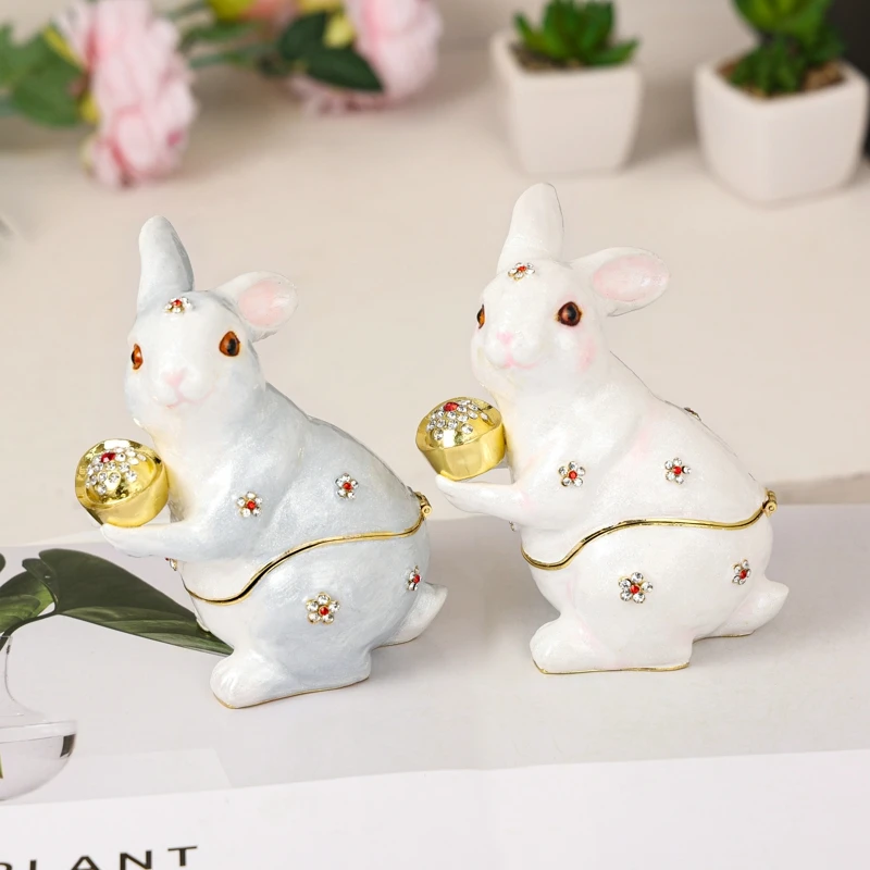 SHINNYGIFTS 2023 Новогодний подарок коробка для украшения животных кроликов эмалированная металлическая поделок оптовая продажа