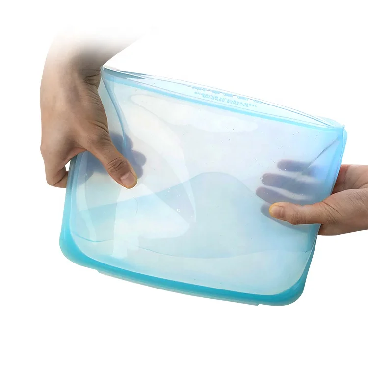 LFGB Outdoor Reusable Silicone Food Storage Bag PEVA-Free Food-Grade Silicone Pet Food Bag