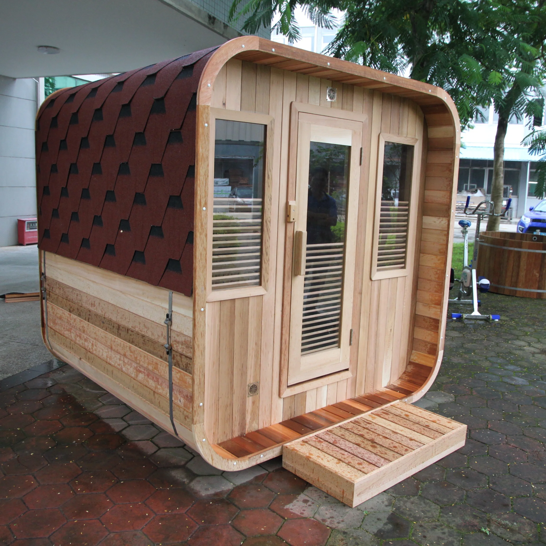 2023 Wholesale Price Cube Sauna Outdoor Sauna Room Cedar Wood