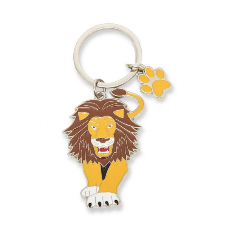 BSCI Factory Custom Animals Keyrings Metal Lion King Keychain Wild Animal Shaped Keychains for Zoo Theme Park