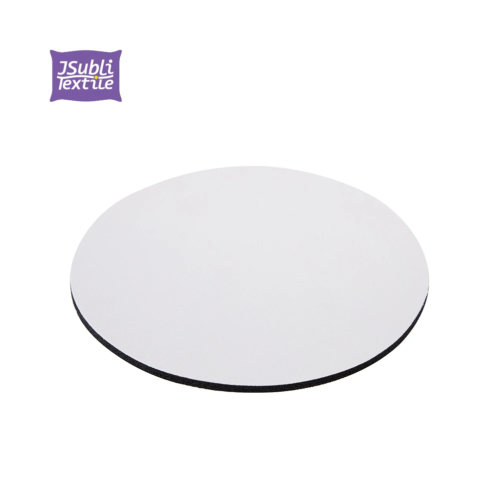 Jsubli Textile High Quality Custom Wholesale Round 200mm Sublimation Blanks Cute Desk White Mouse Pad 5mm Mouse Pad