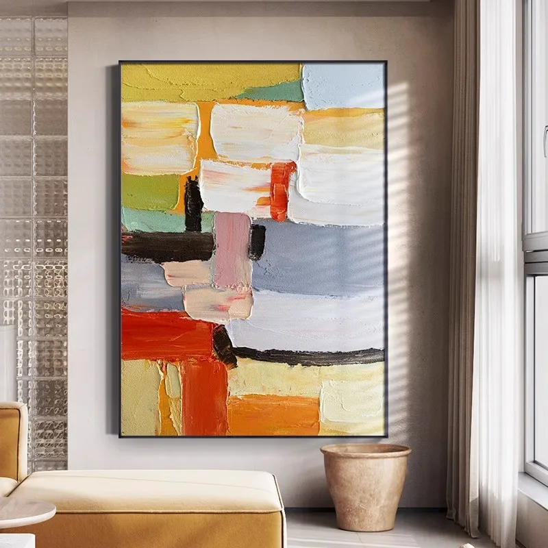 Modern Abstract Hand Painted Canvas Texture Wall Art Oil Painting Handmade Acrylic Wall Painting for Home Decor