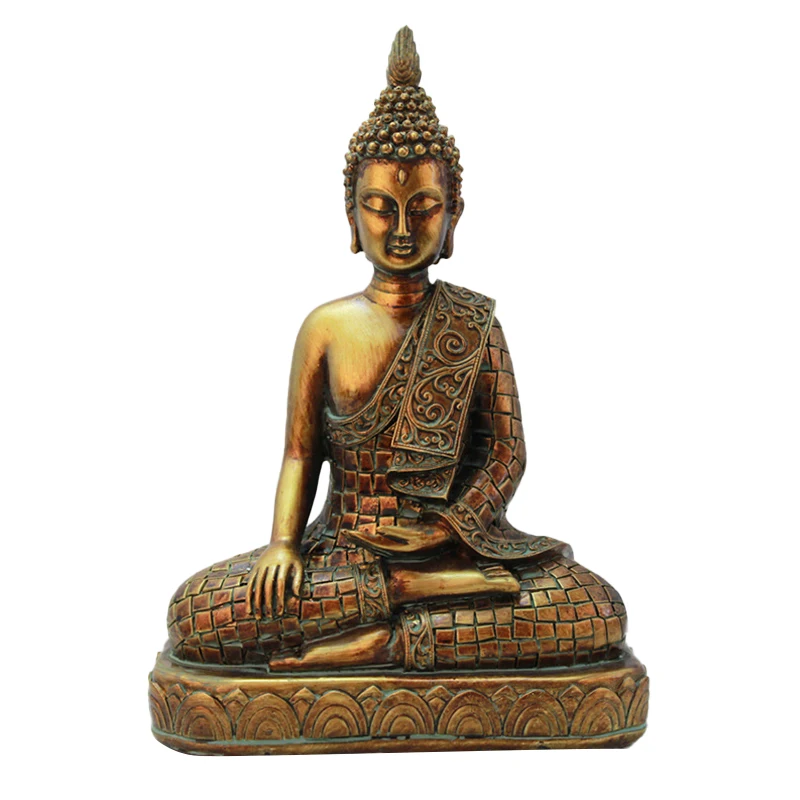 Buddha statue sculpture Thailand golden Buddhist religious living room home worship decorations