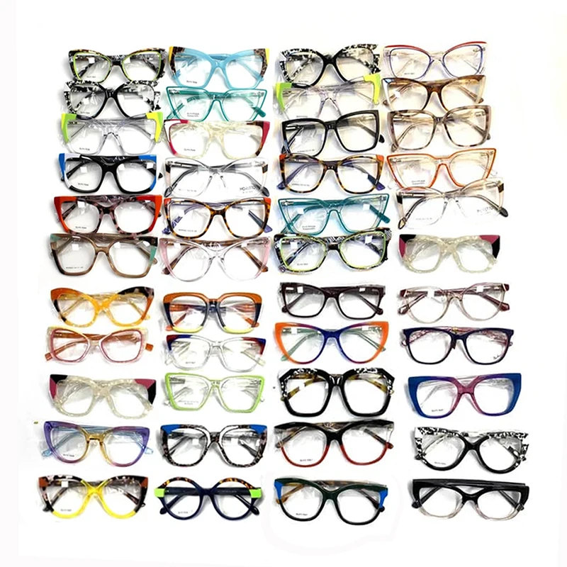 Wholesale Ready Stock Acetate Eyeglasses Frame Mix Colors High Thickness Eyewear Eye Glasses Frames