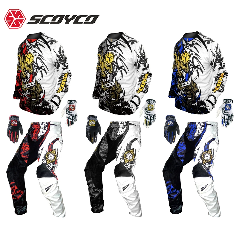 SCOYCO Motocross Suit Nylon Quick Dry Racing Clothes Motocross Racing Jersey Pants Clothes/Suit