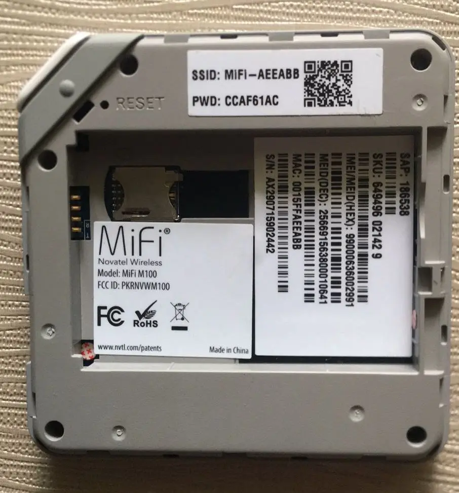 Novatel Wireless WiFi M100 4G LTE Band 2,4,5,12,17 Mobile Hotspot