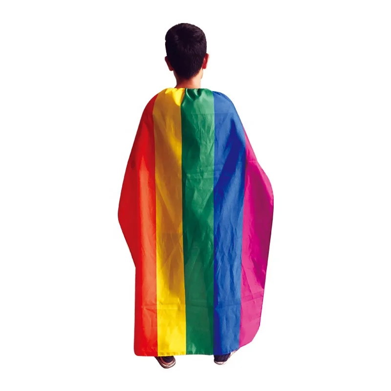 Cheap Fast Delivery Gay LGBTQ Pride Rainbow Body Flag With Hat