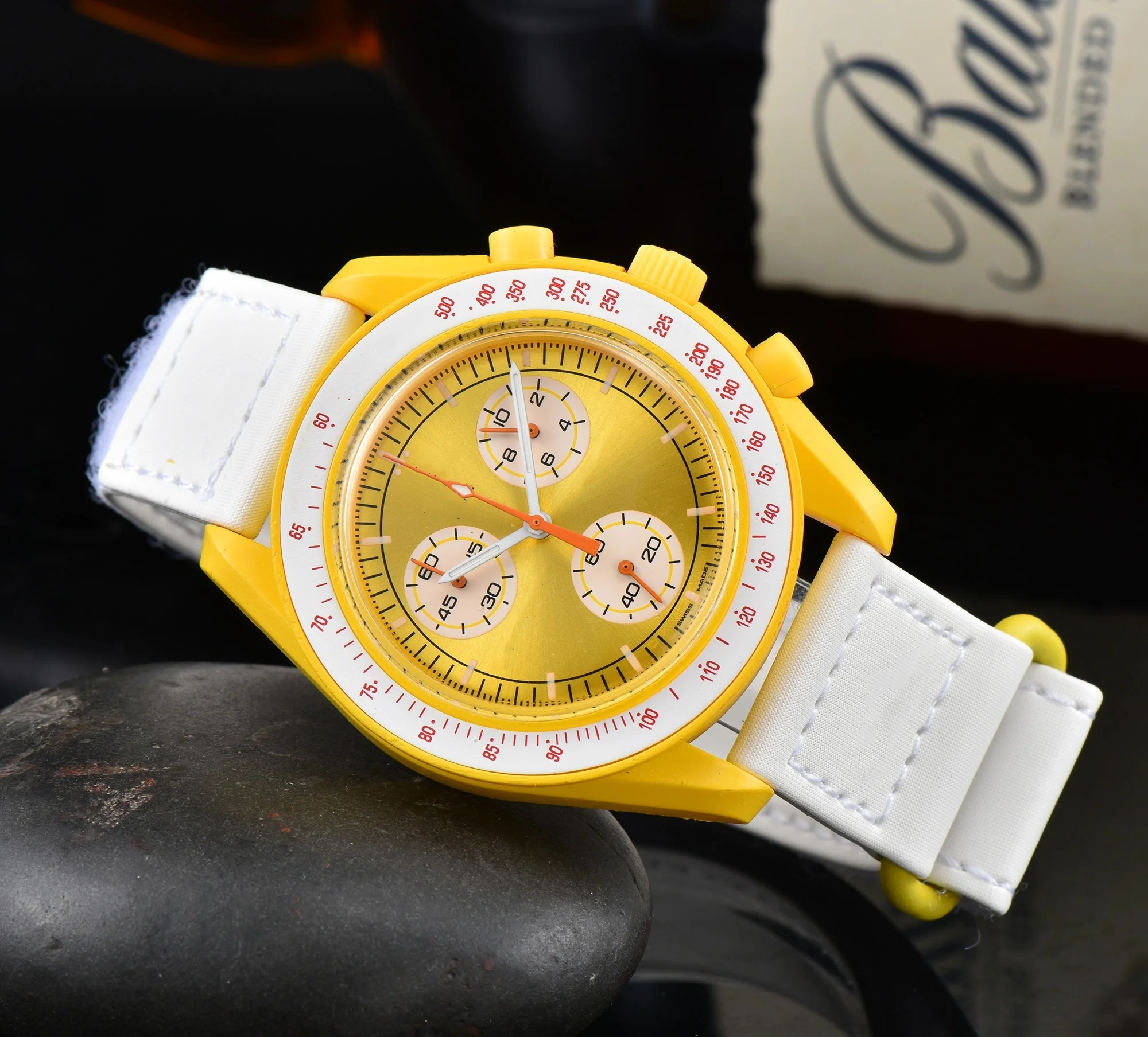 Reloj Hombre Relogio 40mm Dial Plastic Case Canvas Strap Explore Earth Sun Neptune Moon Watch Quartz Watches for Men Women Gift