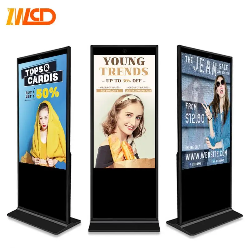 Floor Stand Interactive LCD Digital Signage Advertising Display Totem 43 55 inch indoor Touch Screen Kiosk for Shopping Mall